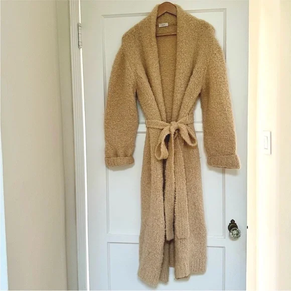 A.L.C. Nude Wool Nubby Boucle Knit Wrap Coat - Picture 8 of 11
